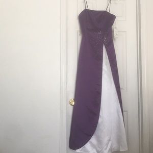 NWT Purple and white A-line formal